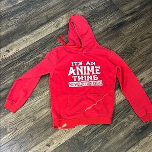 Red Anime Graphic Hoodie